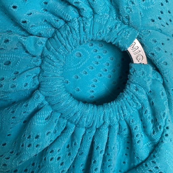 MICHAEL Michael Kors - Paisley Eyelet Knit Flutter Sleeve Turquoise Dress​ - Picture 7 of 12